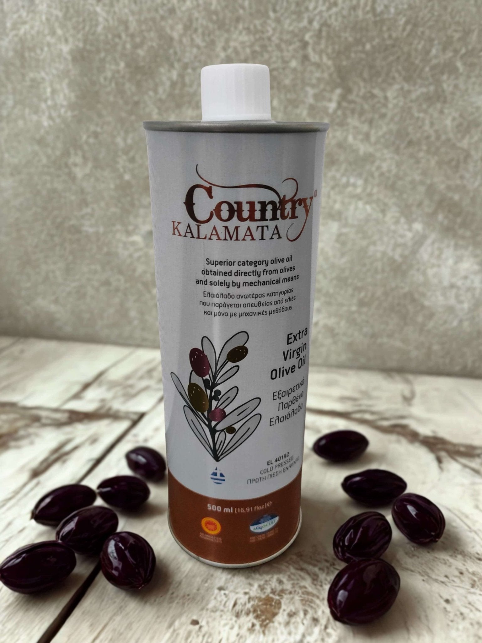 Country Kalamata Extra Virgin Olive Oil 500ml Canister - Oil Fans