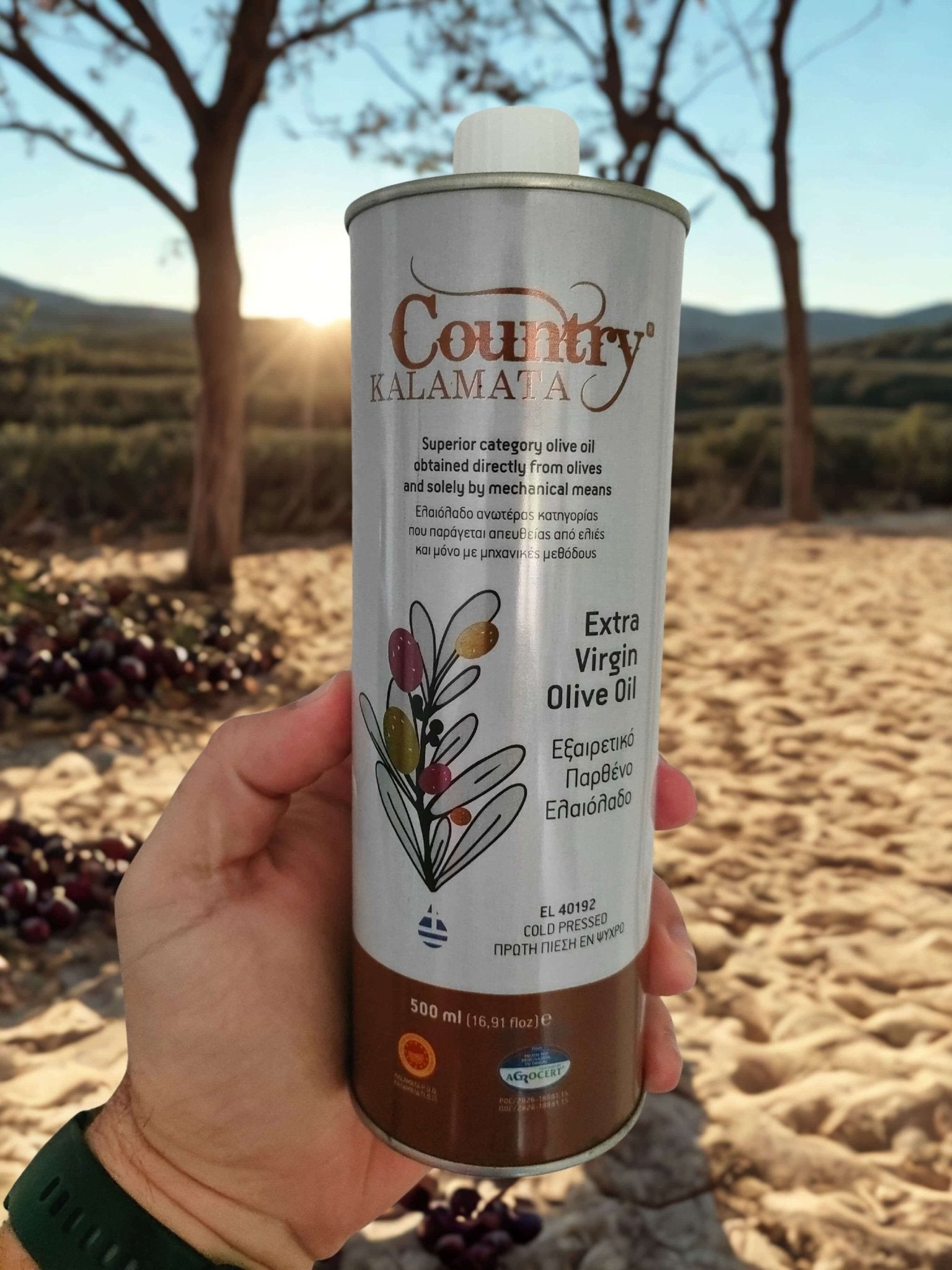 Country Kalamata Extra Virgin Olive Oil 500ml Canister - Oil Fans