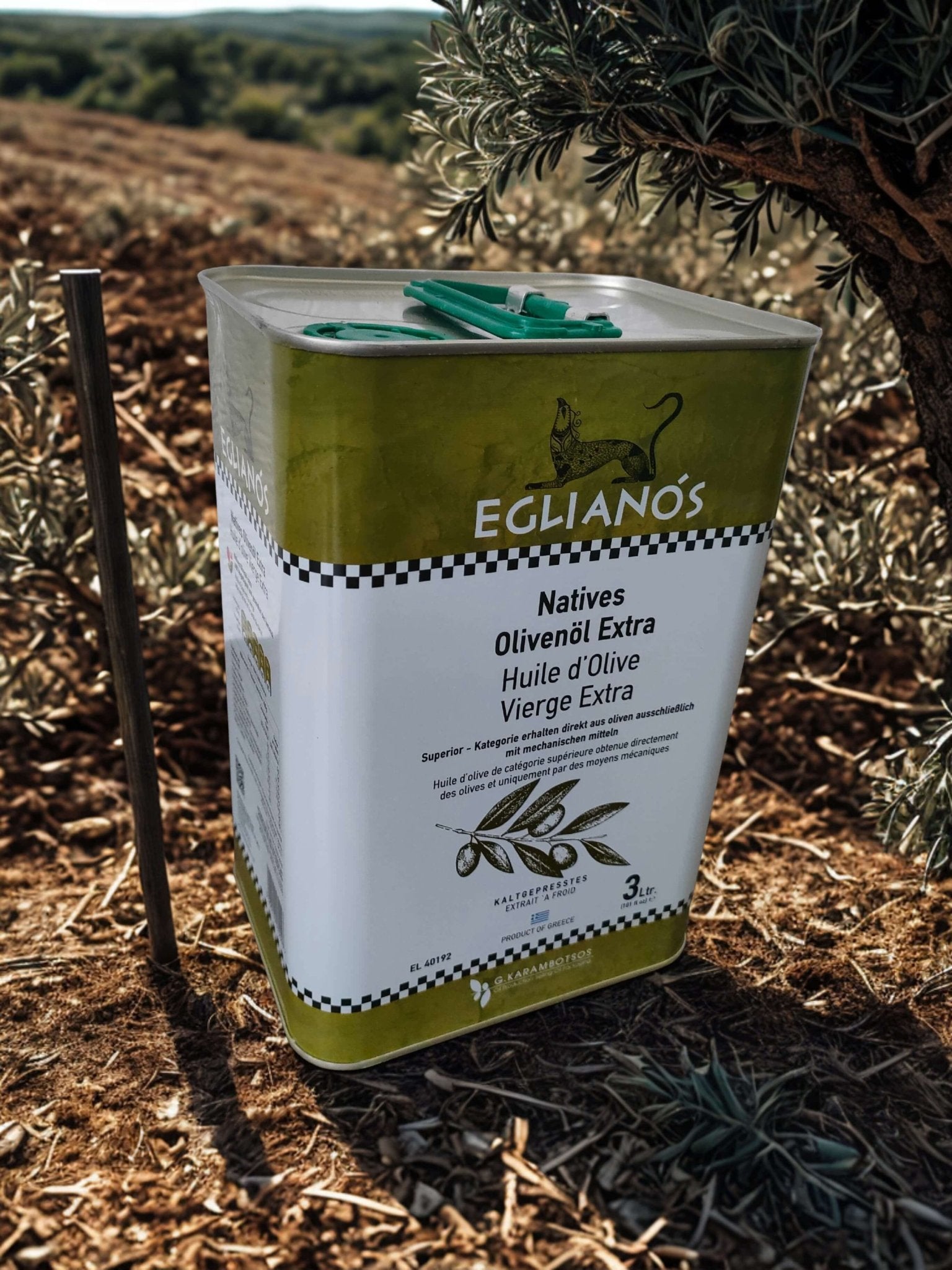 Eglianos Extra Virgin Olive Oil 3L Tin Can - Oil Fans