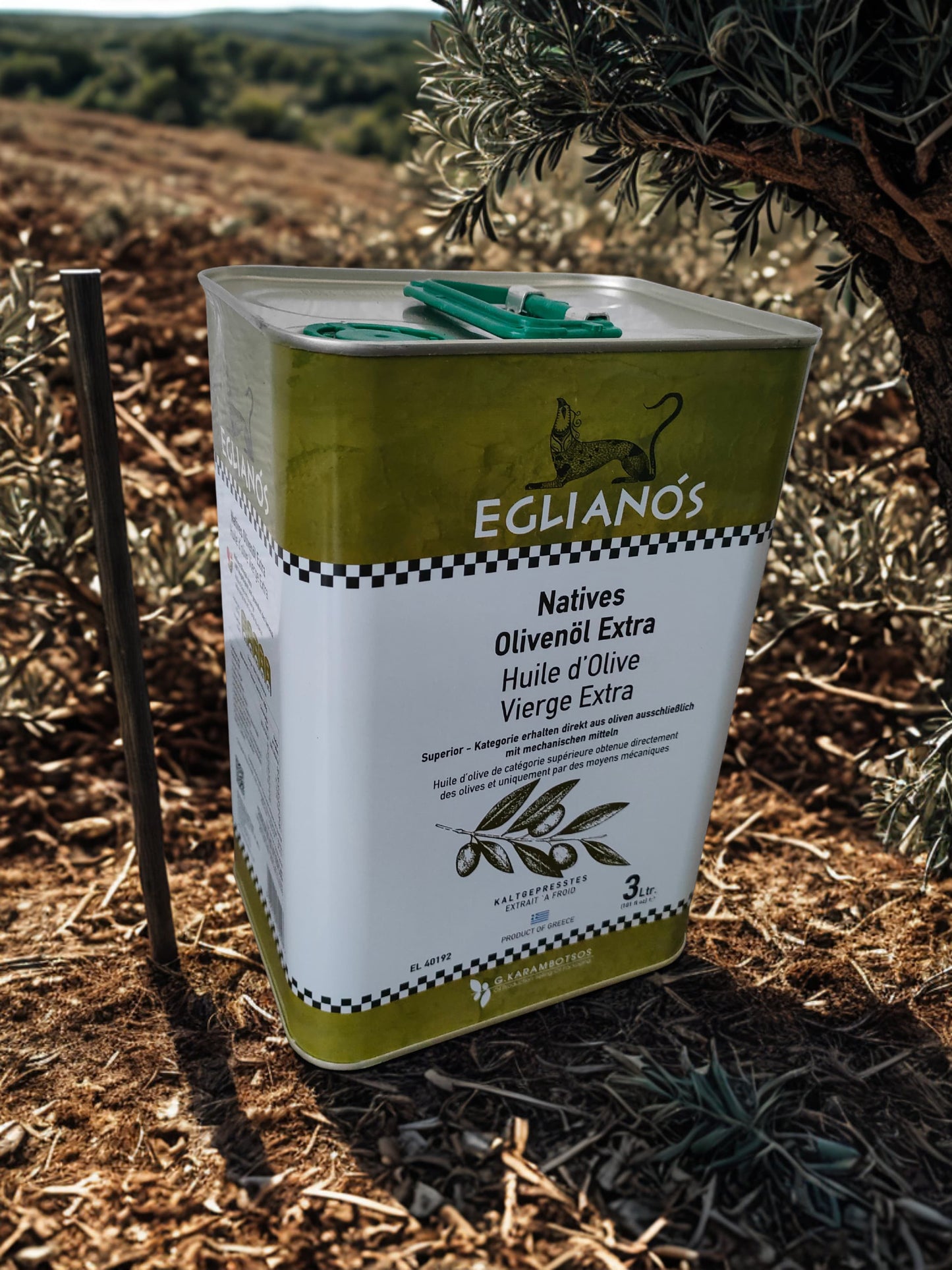 Eglianos Extra Virgin Olive Oil 3L Tin Can